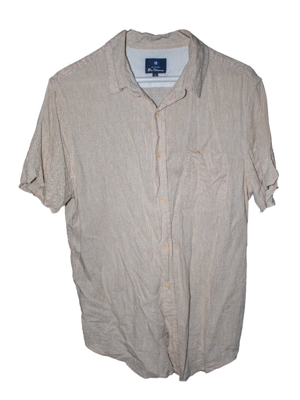 Ben Sherman Linen Blend Mens Medium Short Sleeve Shirt